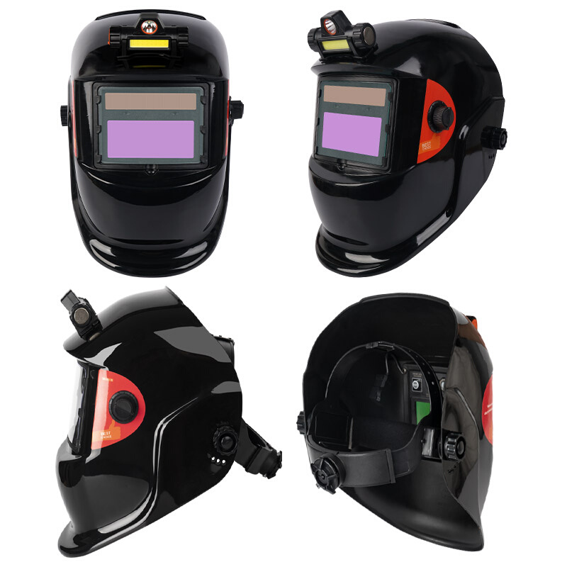 头戴式电焊防护罩脸部氩弧焊面护罩专用焊工自动变光电焊面罩帽子 - 图3