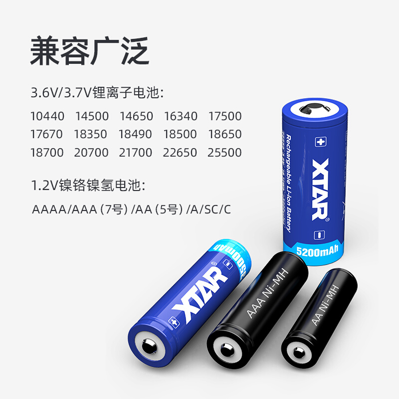 XTAR VC4S 18650锂电池充电器21700放电容量测试VC8快充26650修复-图1