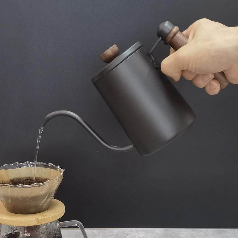 手冲咖啡壶挂耳长嘴壶家用 304不锈钢细口壶套装带温度计防烫木柄,淘宝优惠券,粉丝福利购,淘宝优惠卷