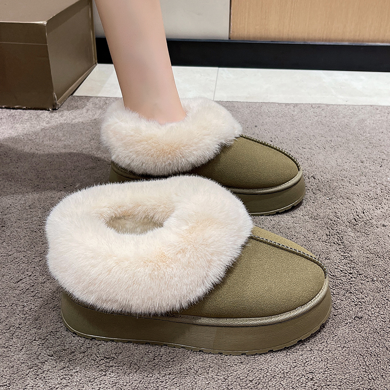 加绒雪地靴2023秋冬季新款舒适保暖短靴