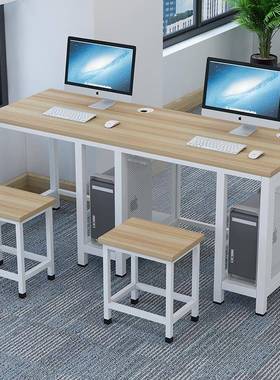 学校桌椅钢制电脑桌椅学校单双三人微机室培训教室机房辅导电脑桌