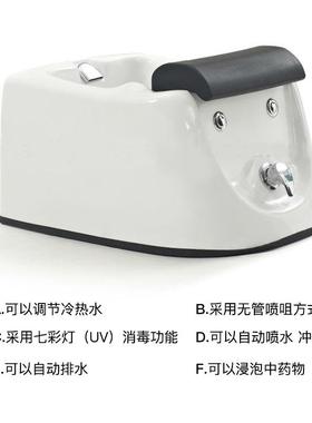 工厂亚克力沐足洗脚盆足浴桑拿泡脚玻璃钢七彩灯光冲浪
