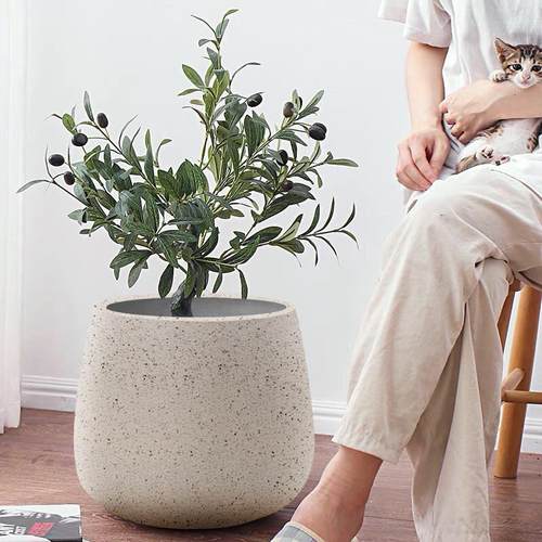 水泥花盆花箱种植箱户外庭院花卉绿植盆景盆酒杯形镁泥盆北欧风格 - 图2