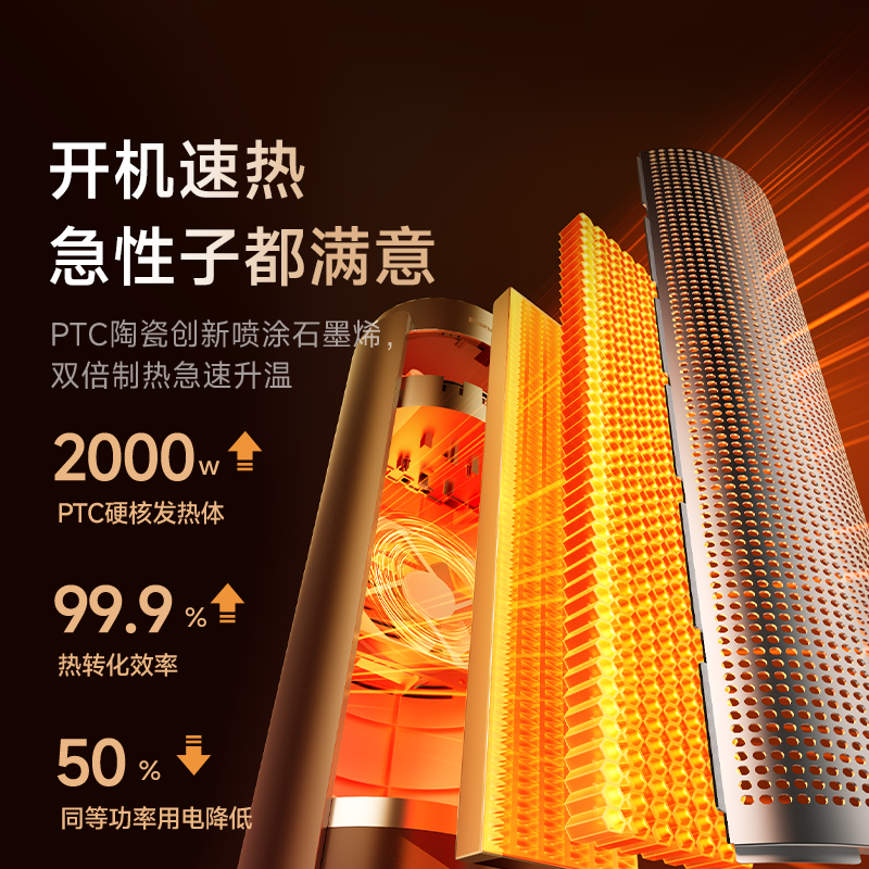 松下火焰暖风机家用石墨烯取暖器省电暖气炉小型浴室洗澡神器冬季,淘宝优惠券,粉丝福利购,淘宝优惠卷