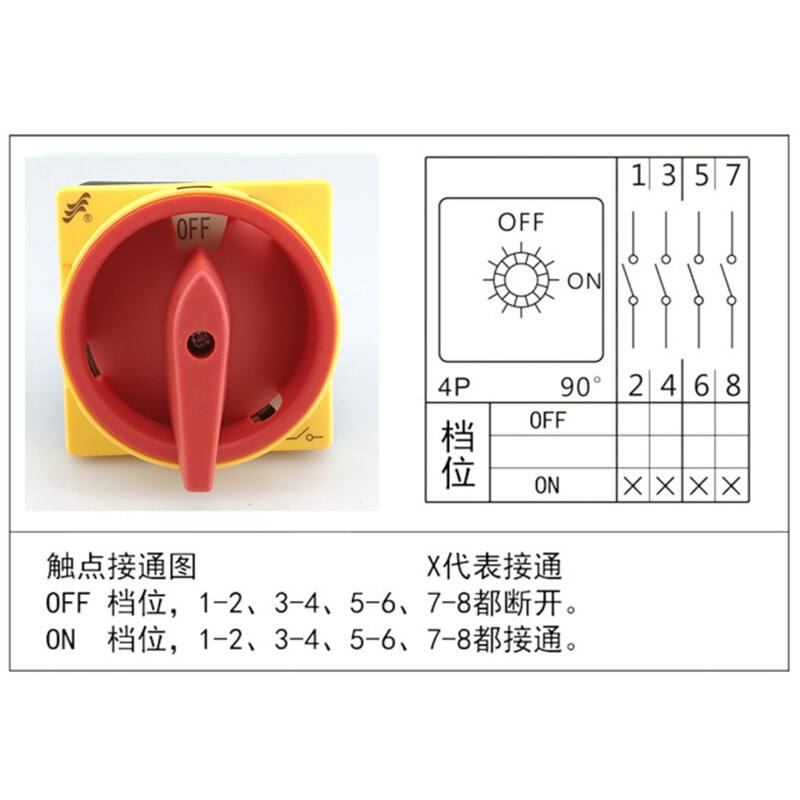 LW26GS-20/04-2-1万能转换开关6电源切断旋转挂锁隔离25一2A - 图1