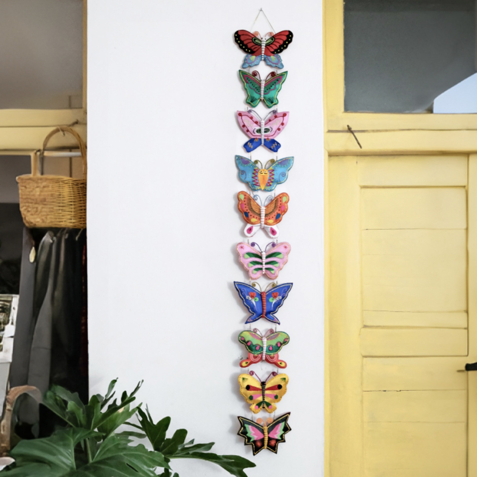 Hand-made embroidered pendants butterfly home hanging string decoration