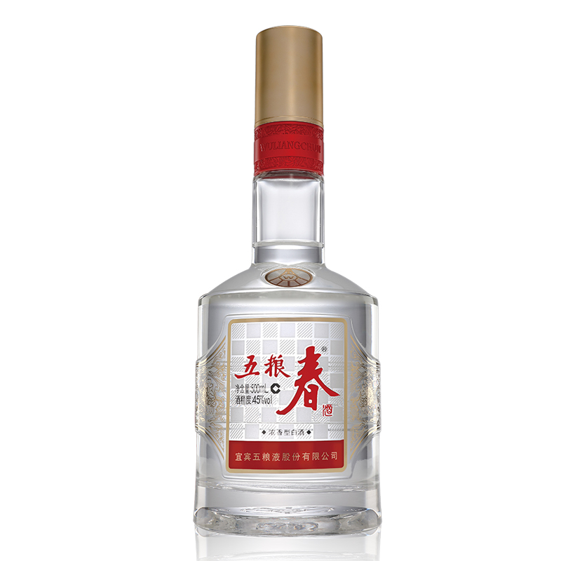 [酒厂直营]五粮春第二代45度高度纯粮食酒浓香型送礼白酒500ml