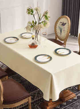 轻奢高级感桌布防水防油免洗烫现代简约长方形茶几皮革餐桌垫台布