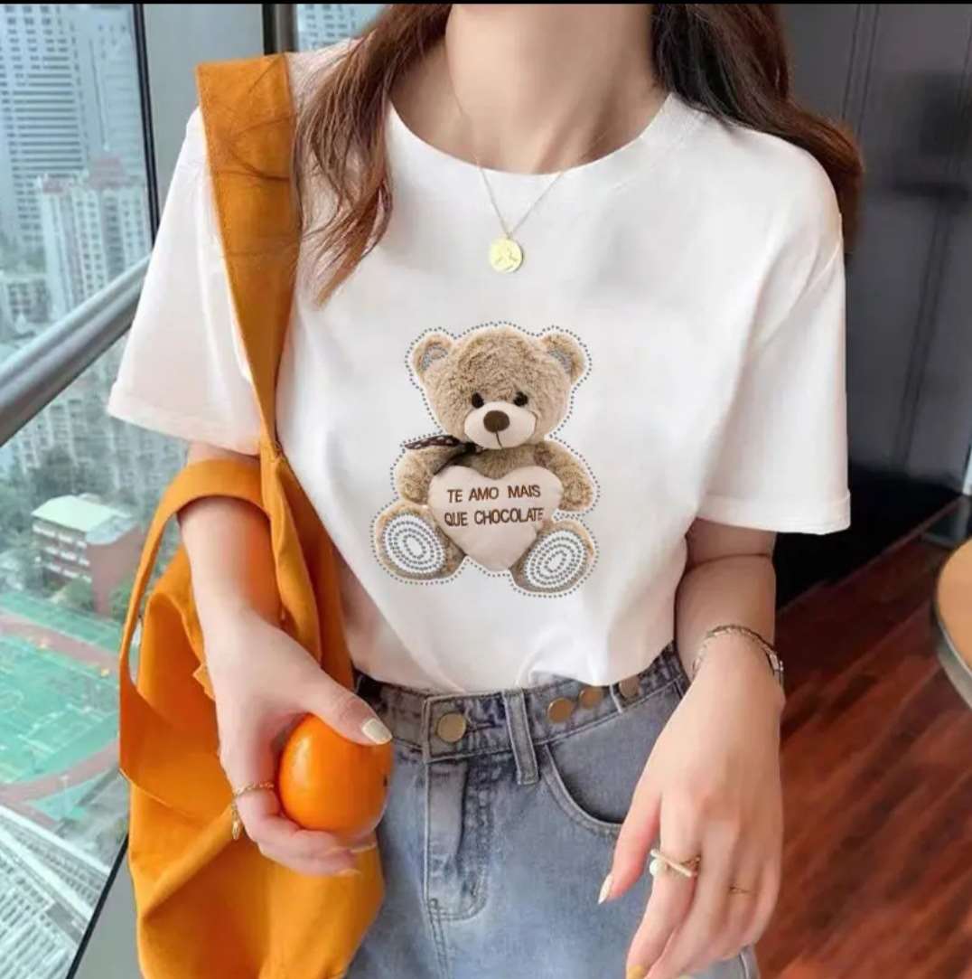 Summer new style pure cotton short sleeve T-shirt for women, - 图1