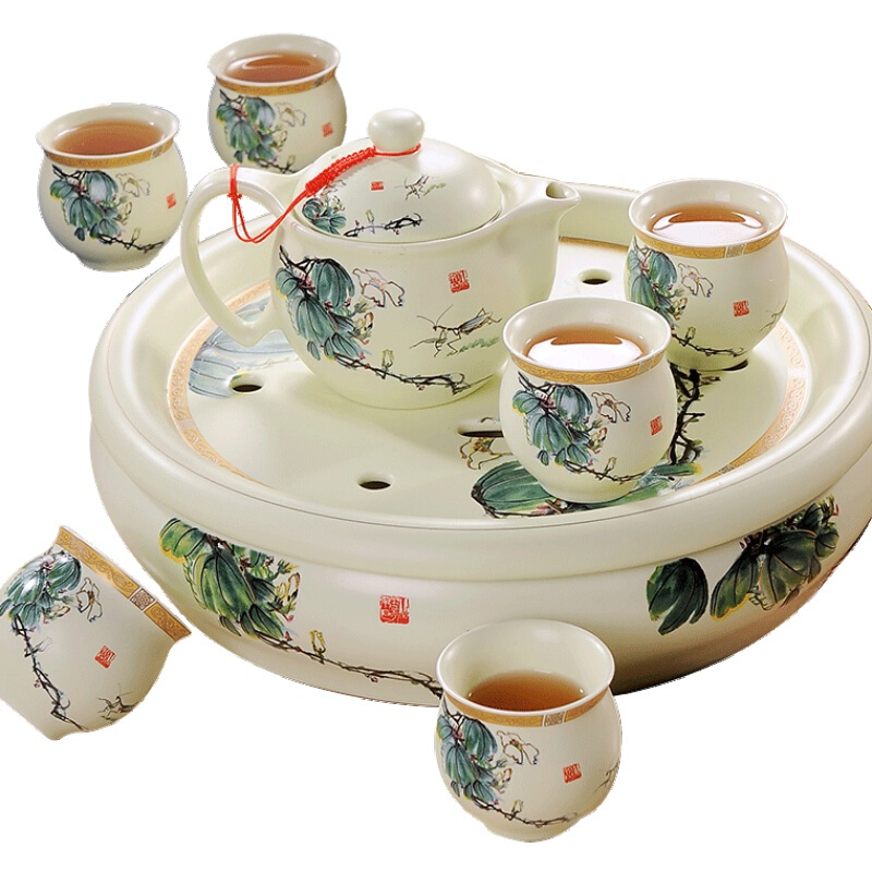 景德镇陶瓷茶具套装家用喝茶高喝茶形泡茶壶礼盒功夫茶杯整套茶盘