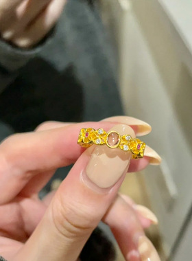 金店同款越南沙丝凤妍开口戒指女复古宫廷风高级感指环食指戒