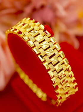 越南沙金轻奢高级时尚仿金大气男手表链男款时尚真金手链