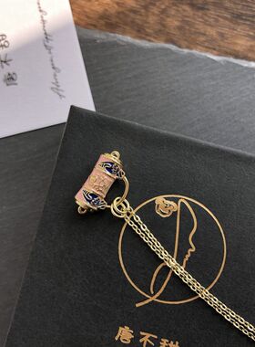 民族风项链小众合金平安锁女