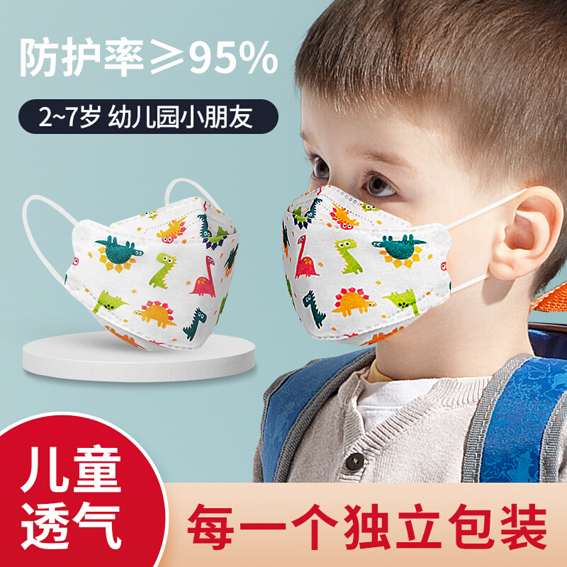 儿童口罩3d立体一次性小孩专用2到7岁男女婴宝宝冬季kf透气94卡通 - 图0