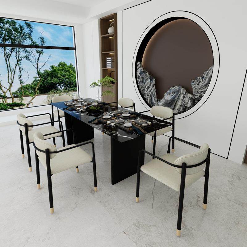 轻奢大理石餐桌长方形新中式实木餐桌椅组合家用饭桌岩板现代简约,淘宝优惠券,粉丝福利购,淘宝优惠卷