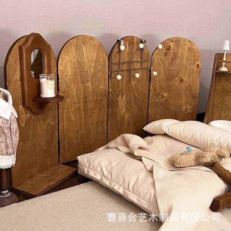 北欧风木质屏风儿童房隔断装饰背景板工作室装饰折叠隔断摄影道具,淘宝优惠券,粉丝福利购,淘宝优惠卷