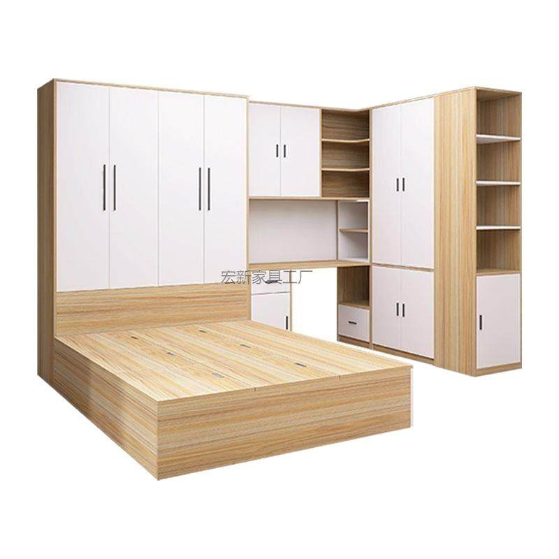 Hx1榻榻米床衣柜一体带书桌儿童房书柜组合套装卧室小户型靠墙榻 - 图3