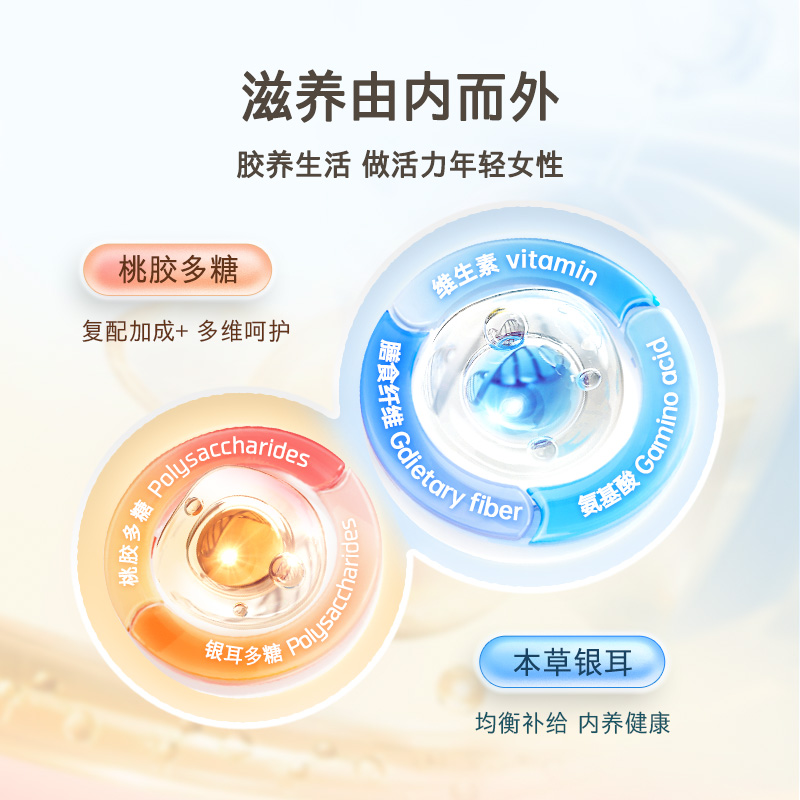 桃小卿即食桃胶银耳羹免煮0脂肪轻卡营养代餐新鲜炖无防腐剂冰糖