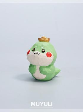 手工木雕生肖蛇桌面摆件女可爱蛇年创意礼品蛇元素装饰品创意礼物