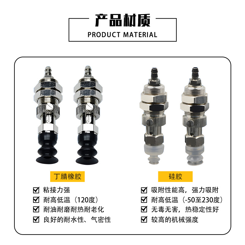 机械手金具黑色防静电强力气动带缓冲支架吸嘴VPC6LBS-6B VPC20LB - 图1