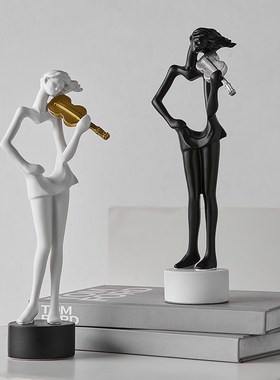 北欧抽象人物艺术音乐摆件轻奢高档电视柜酒柜软装饰品Z小众高级