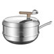 Real titanium 0 coating wok uncoated household non-stick pan 304 stainless steel wok special for induction cooker gas stove