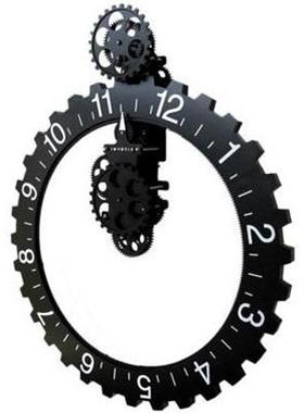 大齿轮挂钟金属立体齿轮圆形挂钟转轮挂钟