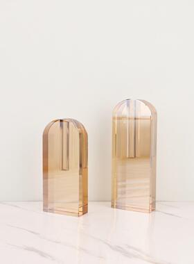 北欧简约水晶拱门花器摆件客厅卧室茶几玄关电视柜样板房家居饰品