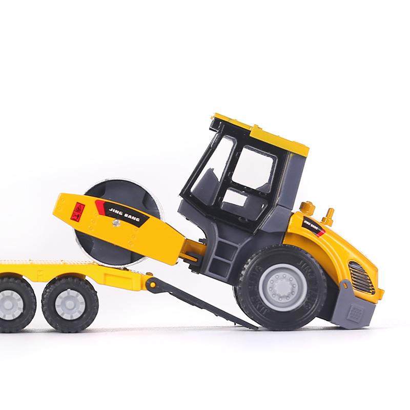 精邦1:60合金工程车模型平台拖车带挖掘机压路机套装拖挂运输车,淘宝优惠券,粉丝福利购,淘宝优惠卷