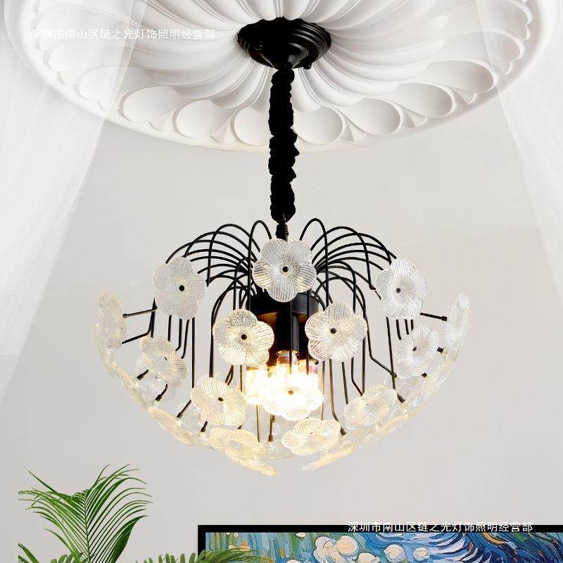 法式复古卧室吊灯玻璃花瓣女孩房衣帽间灯具中古风卧室书房餐厅灯,淘宝优惠券,粉丝福利购,淘宝优惠卷