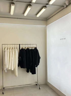 服装店展示架落地式不锈钢挂衣服架子男女装店铺专用货架陈列道具