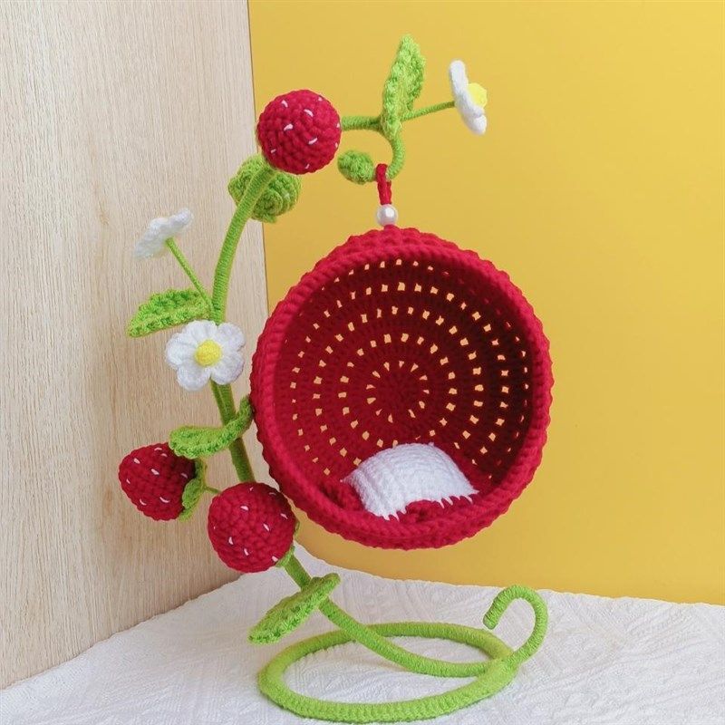 棉花娃娃屋花架玩偶吊篮手工钩织创意秋千吊床蜜袋鼯宠物窝礼物,淘宝优惠券,粉丝福利购,淘宝优惠卷
