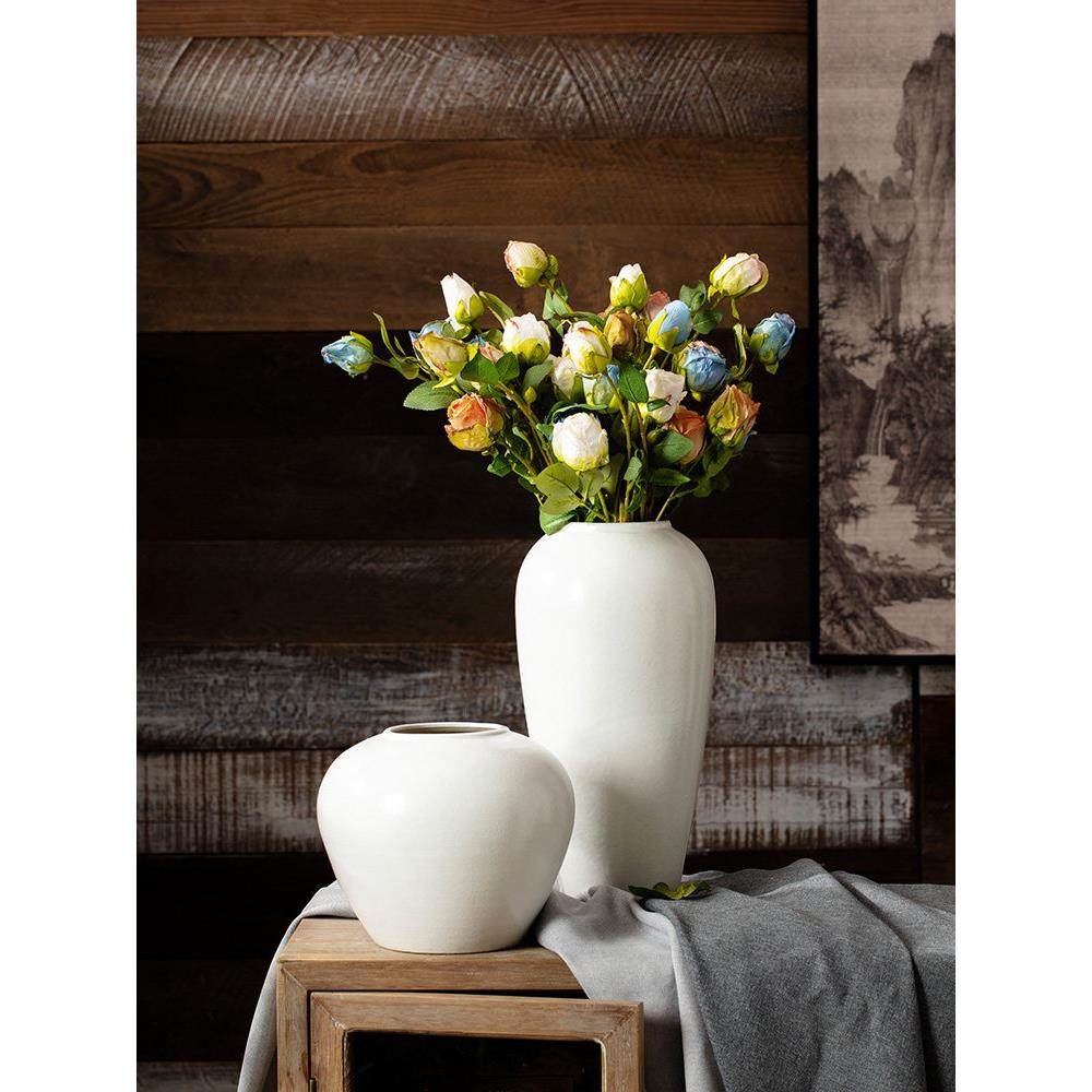 景德镇白色新中式陶罐现代简约家居装饰品插干花陶瓷花瓶客厅摆件,淘宝优惠券,粉丝福利购,淘宝优惠卷