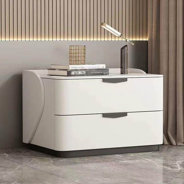 Smart bedside table simple modern bedroom home new style light luxury minimalist Italian solid wood bedside storage