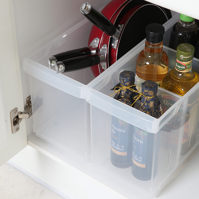 杂物收纳盒厨房冰箱物品收纳抽屉收纳盒韩国进口塑料透明衣柜整理-图2