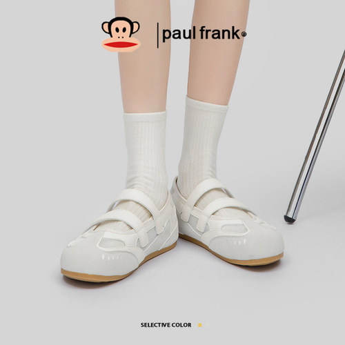 大嘴猴休闲网面鞋透气玛丽珍芭蕾平底女鞋浅口平跟魔术贴单鞋 - 图3