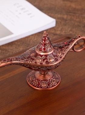 新款轻奢风阿拉丁神灯 合金高档金属质感欧式古典工艺品桌面摆件