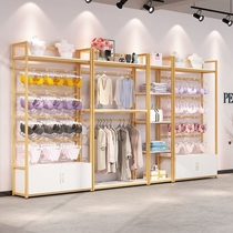 Lingerie Shelf Show Shelves Bra Underwear Shelves Display Case Golden Clothing Shop Hanging Clothes Hanger Display Shelf Floor