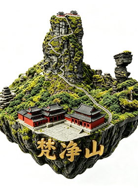 【梵净山冰箱贴】贵州天空之城红云金顶旅游打卡立体金属文创纪念