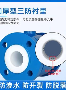 一体式智能电磁流量计污水纸浆泥浆液体测量数显管道式流量计