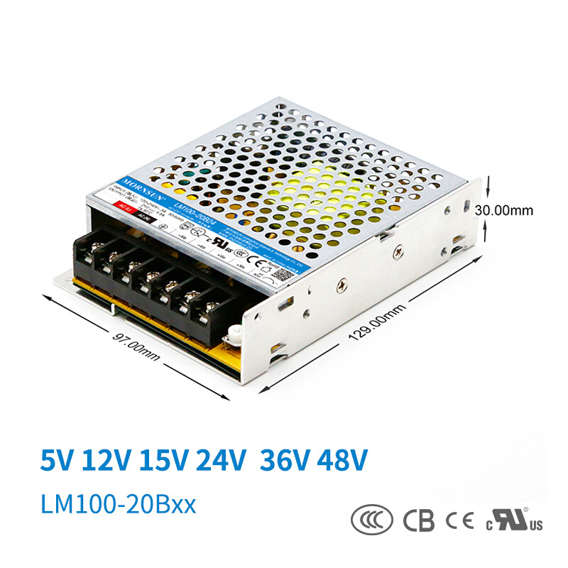 12V开关电源LM100-20B05v12v15v24v36v48v金升阳100W稳压直流电源 - 图1