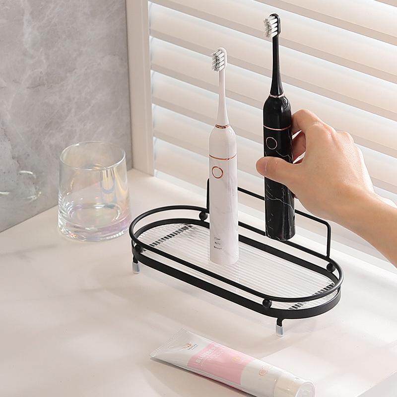 简约浴室置物架洗手台牙刷牙具漱口杯亚克力台式电动牙刷收纳架子,淘宝优惠券,粉丝福利购,淘宝优惠卷