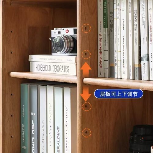 书架落地置物架一体靠墙书柜储物柜实木儿童墙边小窄柜组合幼儿园 - 图3