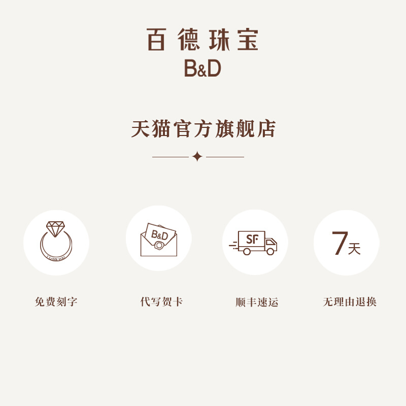 BD百德珠宝 钻石戒指女18K金戒指彩金紫金戒指求婚订婚排戒皇冠 - 图3