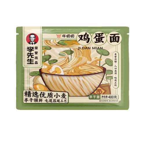 【3袋】李先生牛肉面400g拉面鸡蛋面刀削面速食方便面 - 图3