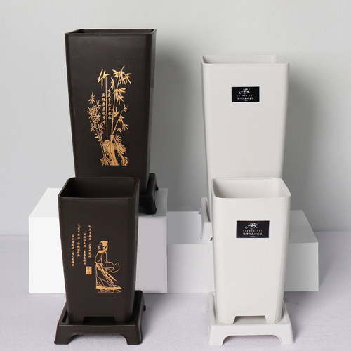 高档兰花盆家用大口径蝴蝶兰君子兰花盆仿紫砂兰花盆专用塑料花盆 - 图1