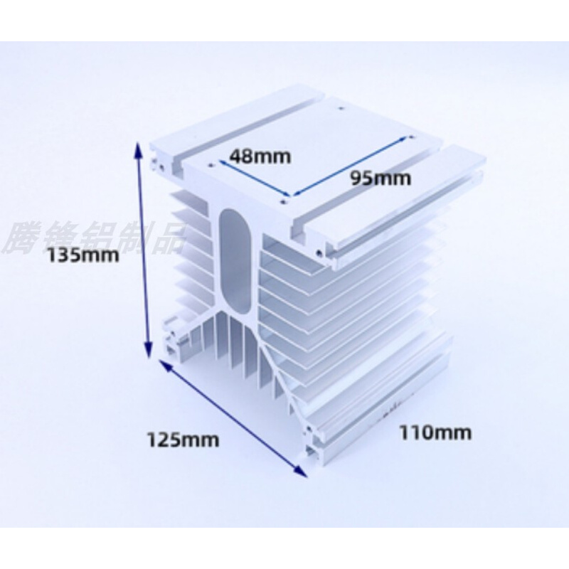 单相三相SSR固态继电器散热器铝合金嵌入式T型底座带风扇散热片 - 图3