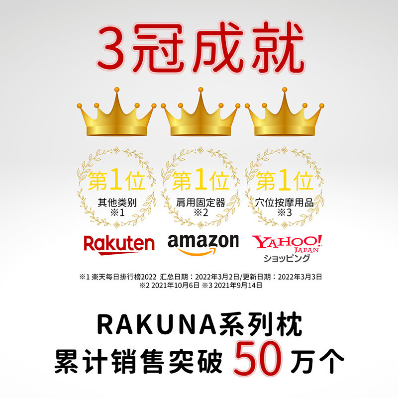 RAKUNA颈椎按摩枕头new肩颈舒缓疲劳酸痛多睡姿改失眠