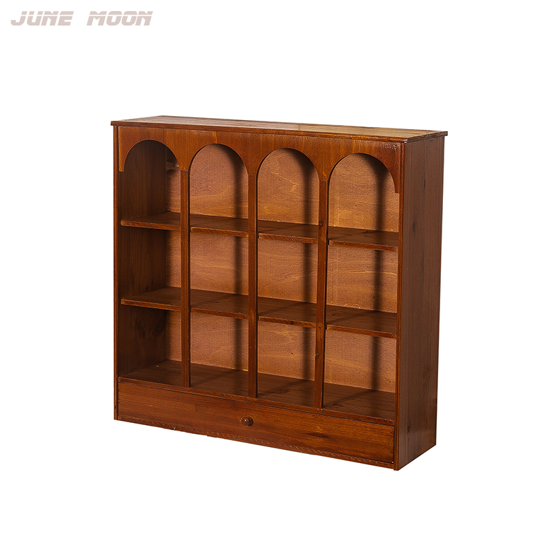 分格拱形实木收纳盒客厅茶具整理办公室桌面杯子茶杯抽屉式置物架 - 图3