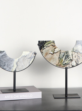 大理石中国风平安扣桌面装饰品